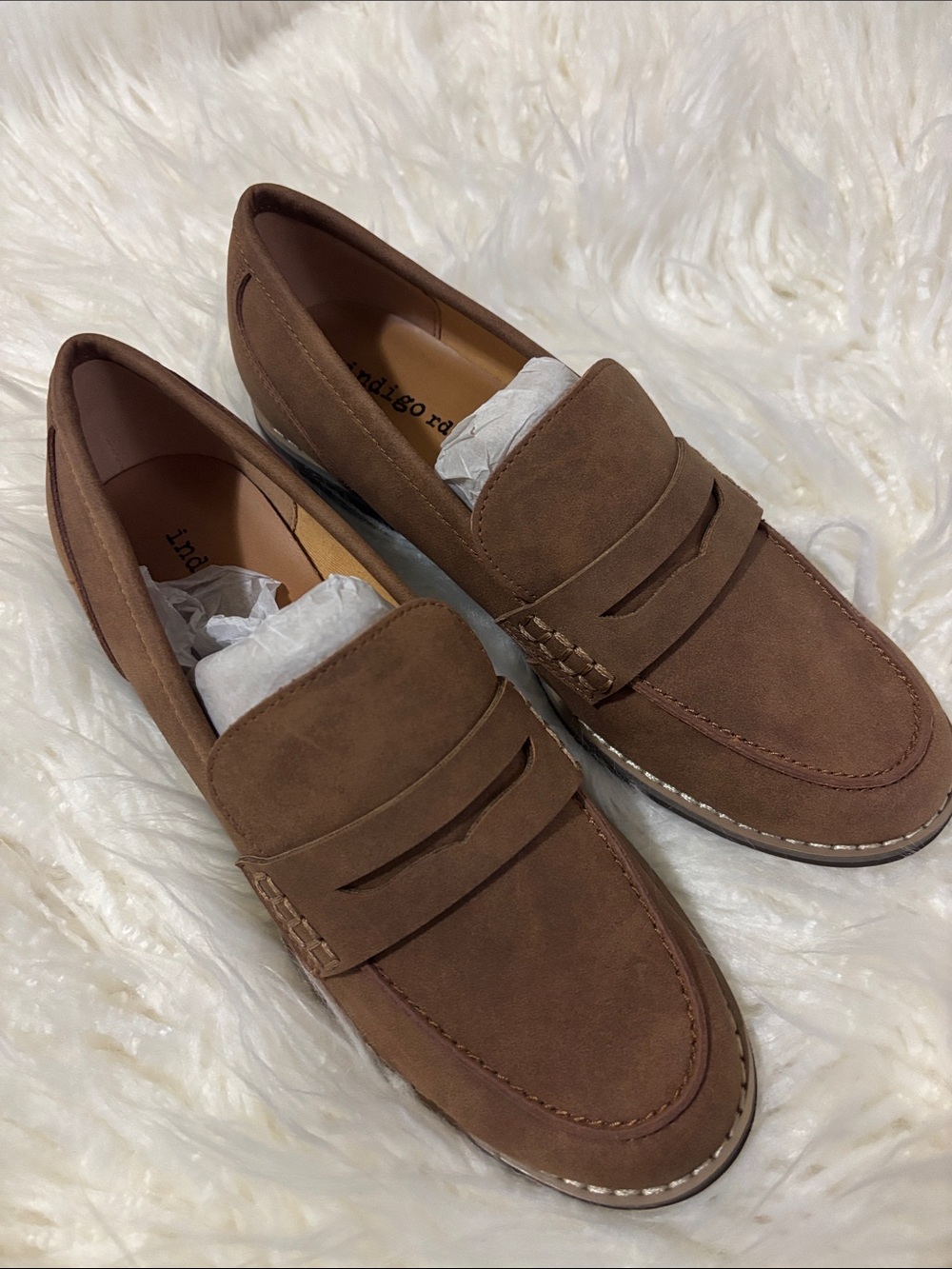 Indigo Rd Chestnut Suede Penny Loafers